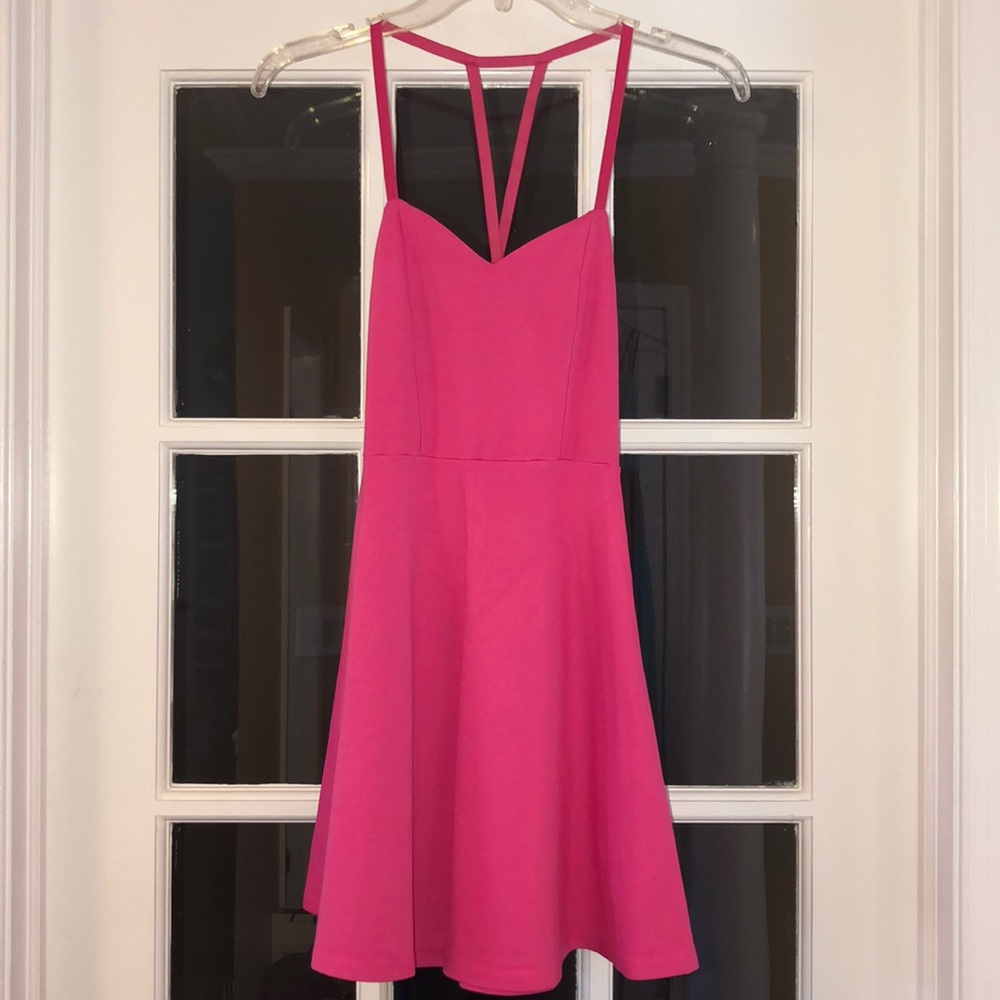 Lulu’s | Hot Pink Skater Dress w/ Back Detail